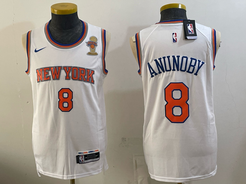 Men New York Knicks #8 Anunoby white 2026 Nike NBA jersey 0625003